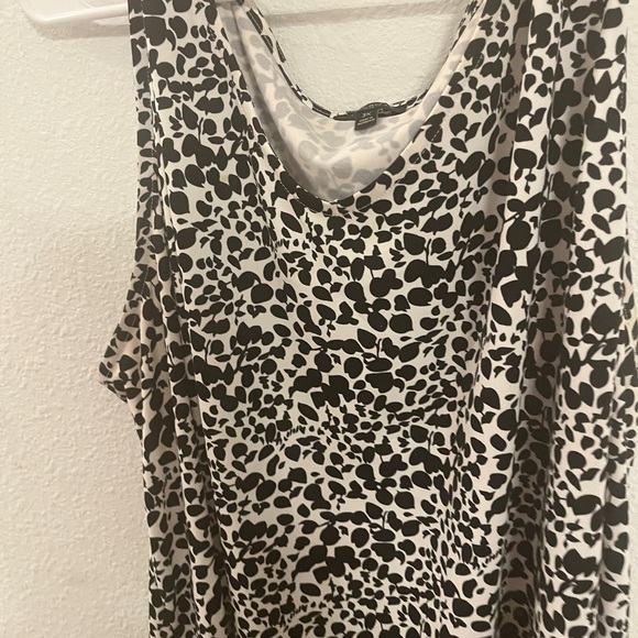 Talb's Black and White Leopard Print Sleeveless Top 3X - Picture 3 of 12